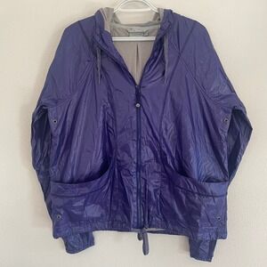 Athleta Lightweight Hooded Jacket Windbreaker Pockets Outdoor Hike Camp Women XL